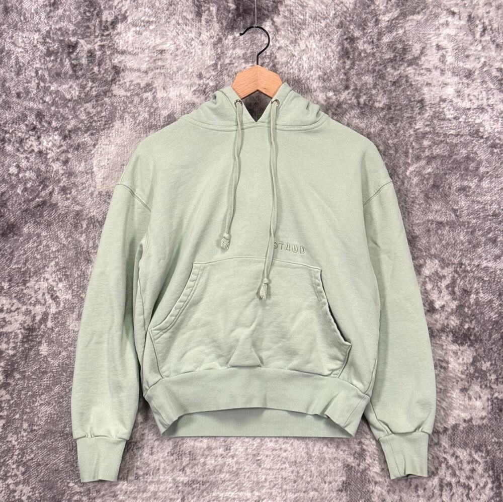STAUD Hoodie XS Womens Green Oversized Pullover